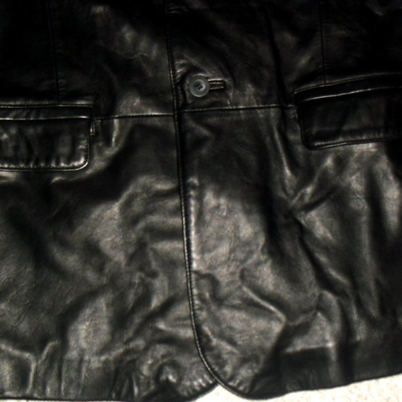 Claiborne $275 Mens Genuine Lambskin Leather Black Button Jacket sz. XL New - Picture 2 of 4